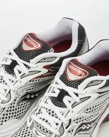 Saucony Pro Grid Omni 9 Silver Red Seite Details 1