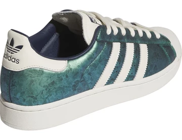 Anthony Edwards x adidas Superstar II Green Silver schräg