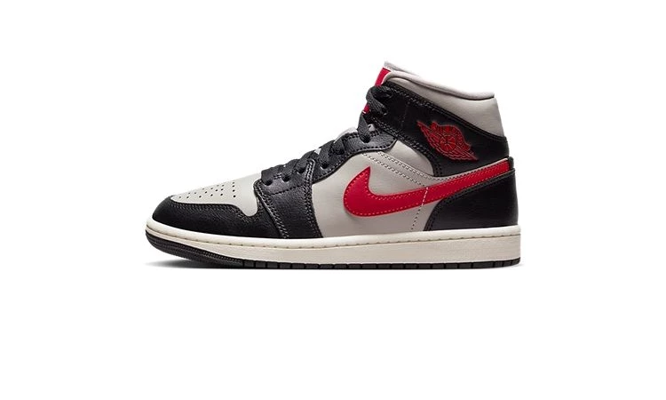 Jordan 1 Mid Grey Black Red BQ6472 060 Dead Stock