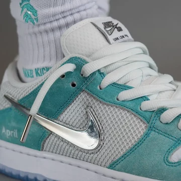 April Skateboards Nike SB Dunk Low On Feet Detail