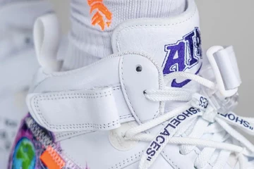 Off White Nike Air Force 1 Mid Graffiti On Feet Detail Knöchel