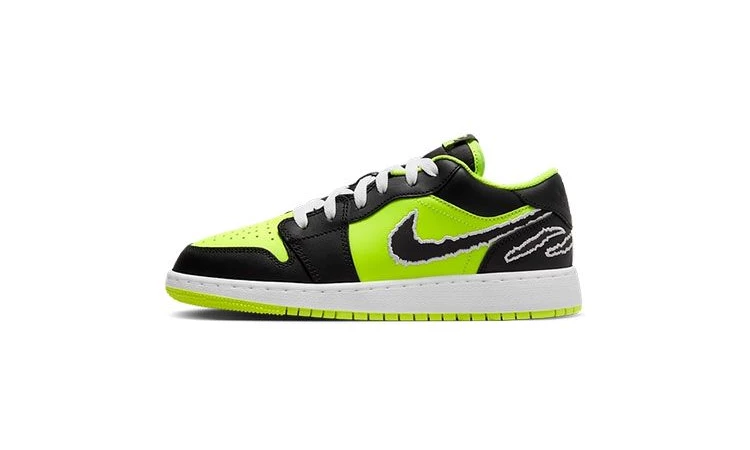 Jordan 1 Low GS Black Cat Volt