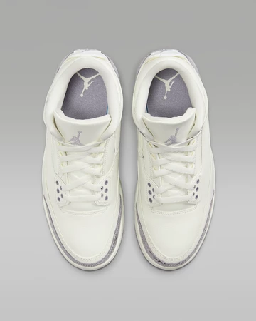 Air Jordan 3 Retro Sail Metallic Silver von oben