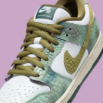Alexis Sablone Nike SB Dunk Low Oil Green Detail Swoosh