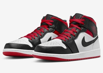 Jordan 1 Mid White Black Toe schräg
