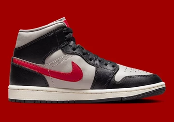 Jordan 1 Mid Grey Black Red seite innen