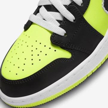 Jordan 1 Low GS Black Cat Volt Detail Toebox
