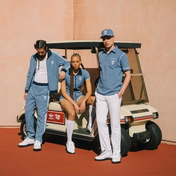 Bogey Boys adidas Kollektion Three People sitting in a Golf Car