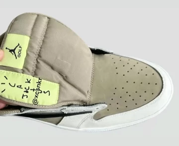 Travis Scott Jordan 1 Low Golf ToeBox