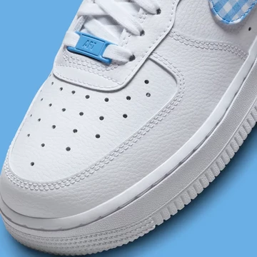 Air Force 1 University Blue Gingham details toe box