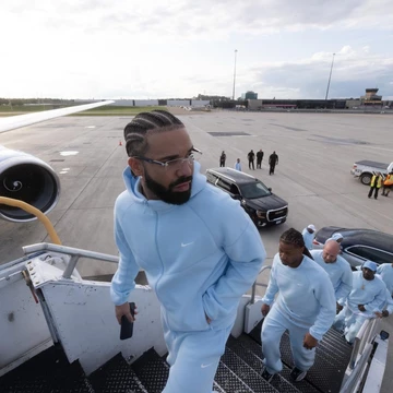 Drake NOCTA Nike Tech Fleece jumping on the plane