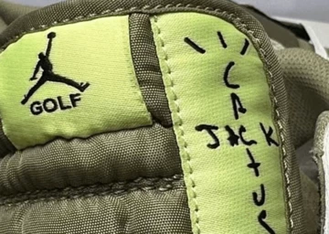 Travis Scott Jordan 1 Low Golf Details Branding