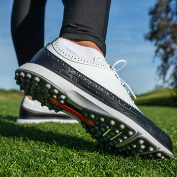 adidas Modern Classic 80 Spikeless Golf - White / Black on Feet (1)