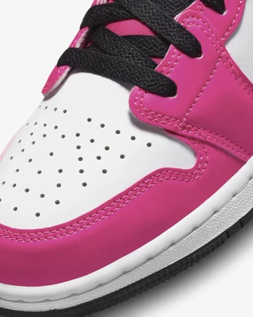 Jordan 1 Low GS Medium Soft Pink Detail Toebox