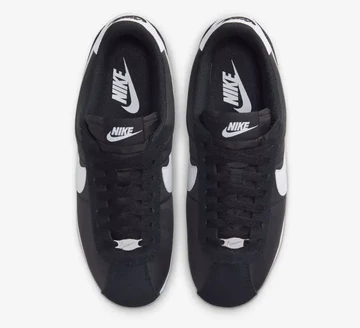 Nike Cortez Black White Nylon von Oben