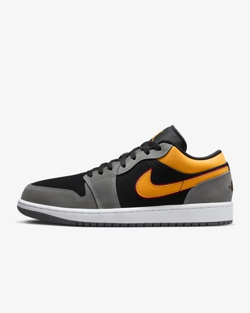 Jordan 1 Low Black Vivid Orange seitenansicht außen