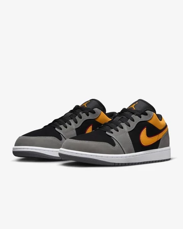 Jordan 1 Low Black Vivid Orange schräg