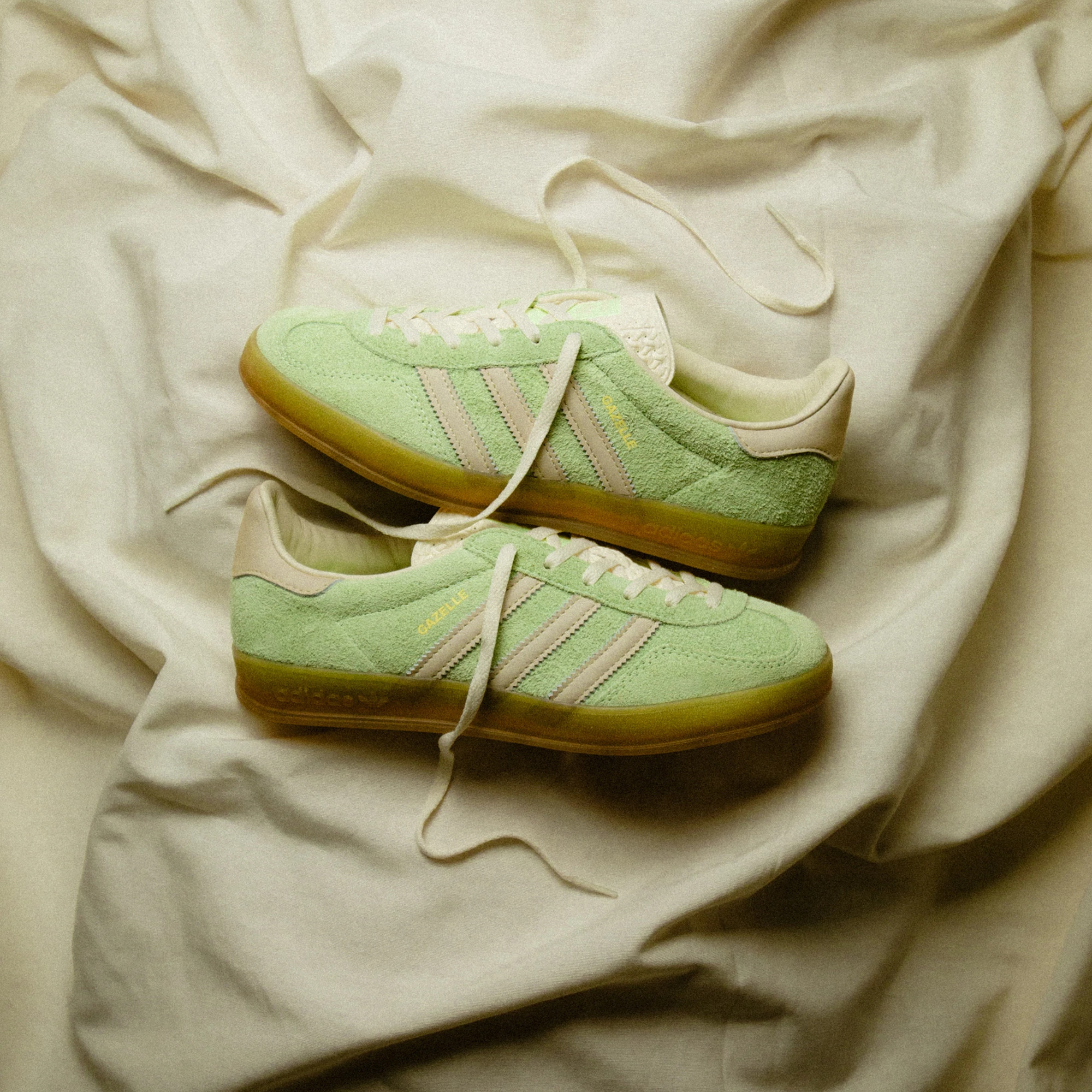 ★Adidas WS Gazelle Indoor Semi Green Spark Almost Yellow★ adidas Gazelle Indoor Semi Green Spark/Almost Yellow/Cream