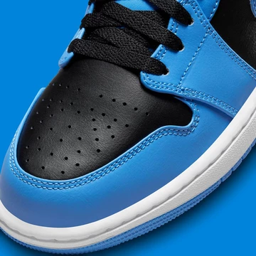 Jordan 1 Mid University Blue Black Details Tow Box