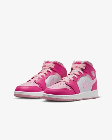 Jordan 1 Mid GS Medium Soft Pink Seite schräg