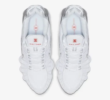 Nike Shox TL White Metallic Silver von oben