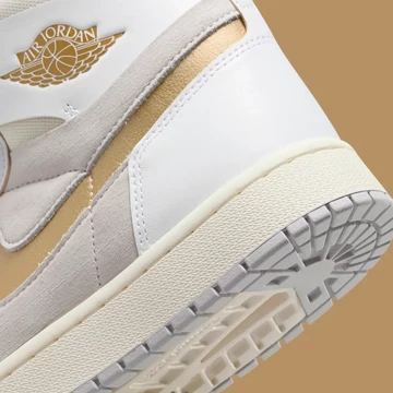 Jordan 1 Zoom CMFT 2 Grey Gold Ferse