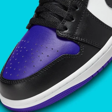 Jordan 1 Low Black Purple Teal toe box