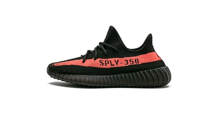 Black and red yeezy 350 on sale