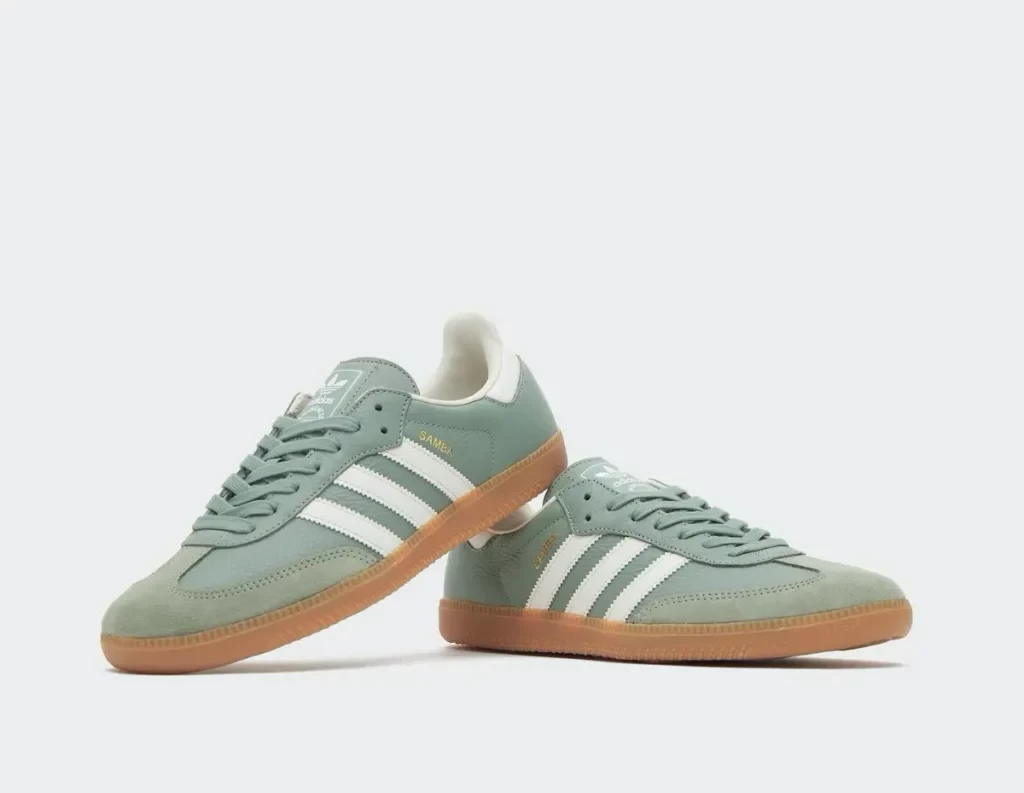 adidas gazelle silver green womens adidas Samba OG Womens Lifestyle Shoes White Hazy Green IH2752 – Shoe Palace main image 0