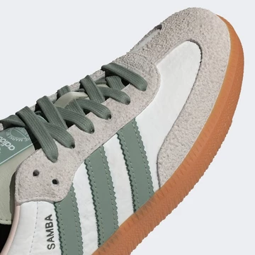 adidas Samba White Silver Green Detail Toebox