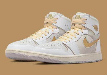 Jordan 1 Zoom CMFT 2 Grey Gold schräg