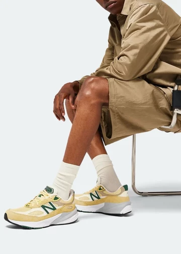 New Balance 990v6 Pale Yellow On Feet