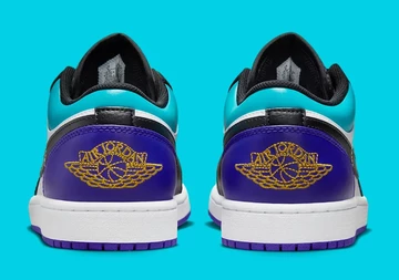 Jordan 1 Low Black Purple Teal von hinten