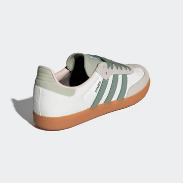 adidas Samba White Silver Green seitlich von Hinten