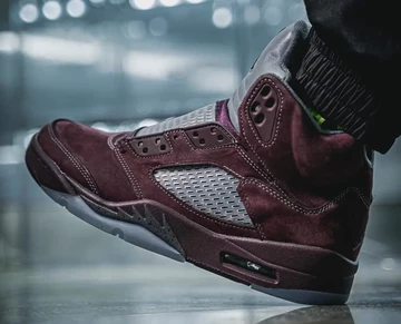 Jordan 5 Burgundy On Feet