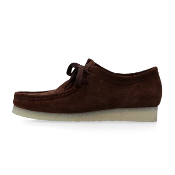 Clarks Wallabee Perforated Suede Dark Brown Außenseite