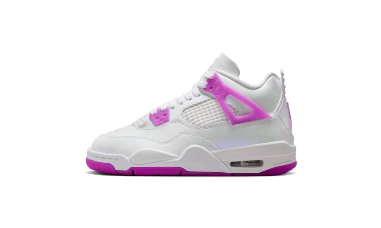 Der Jordan 4 GS Hyper Violet von außen auf weißem Hintergrund