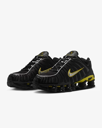 Nike Shox TL Black Dynamic Yellow schräg