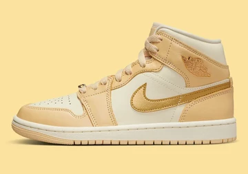 Jordan 1 Mid Vanilla Gold seite außen