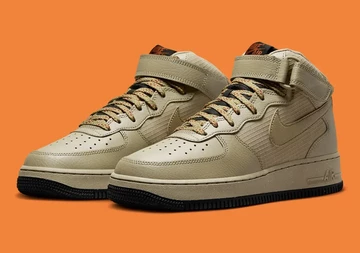 Air Force 1 Mid Khaki Black Nylon Paar