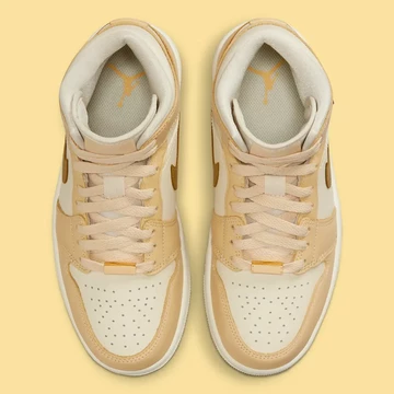 Jordan 1 Mid Vanilla Gold von oben