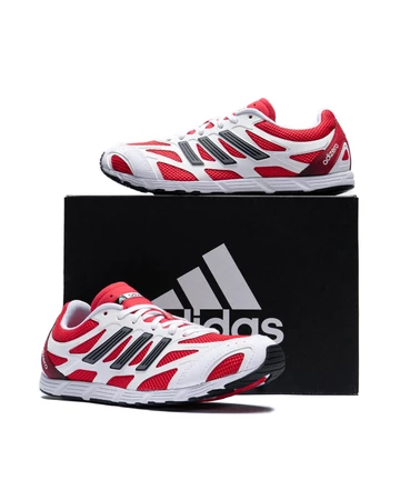 adidas Adizero PR Footwear White Pure Ruby seitlich mit Karton