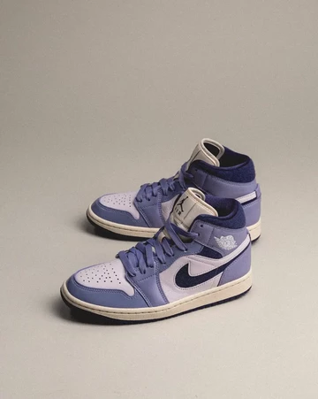 Jordan 1 Mid Purple Patent Leather asphaltgold lookbook