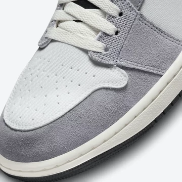 Jordan 1 Mid Craft Cement Grey Detail Toebox