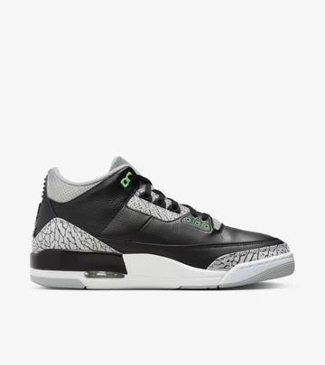 Die Innenseite des Jordan 3 Retro Green Glow
