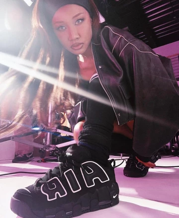 AMBUSH Nike Air More Uptempo Black White - on feet