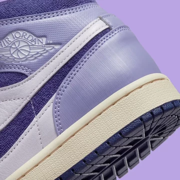 Jordan 1 Mid Purple Patent Leather ferse