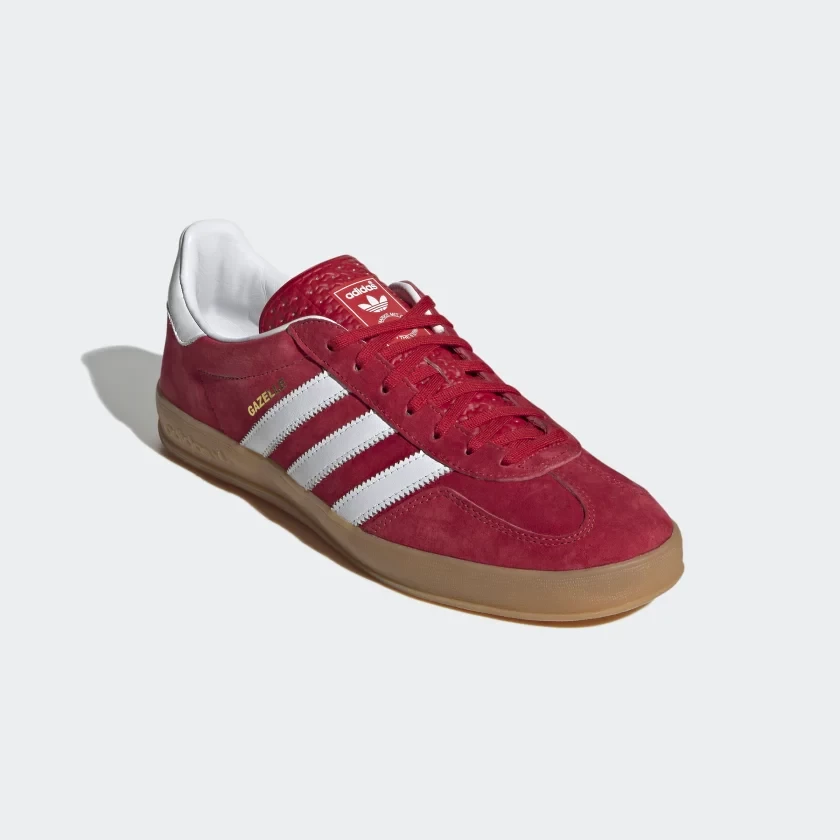 Adidas red and white gazelle best sale