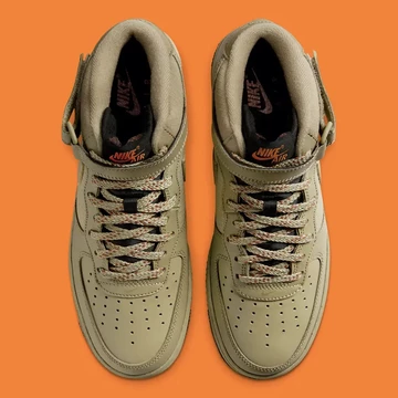 Air Force 1 Mid Khaki Black Nylon von Oben
