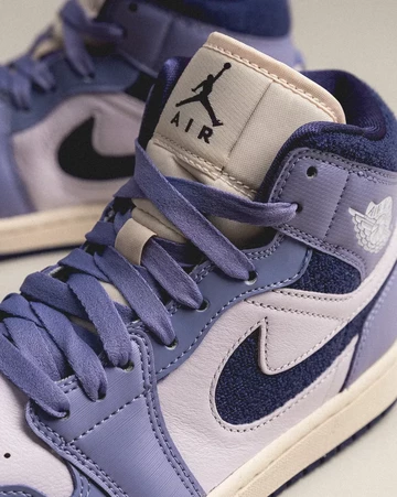 Jordan 1 Mid Purple Patent Leather asphaltgold lookbook